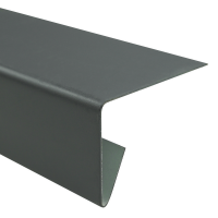 PVC Trauf- & Randprofil Folie: bleigrau hat einen Querschnitt von 3/5/7 cm und eine Länge von 2 m.