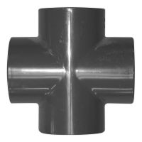 PVC-Kreuz 50 mm mit Klebemuffe