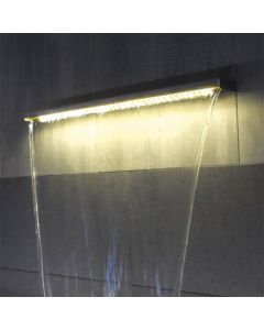 V2A Cortina Wasserfallrinne mit LED-Beleuchtung